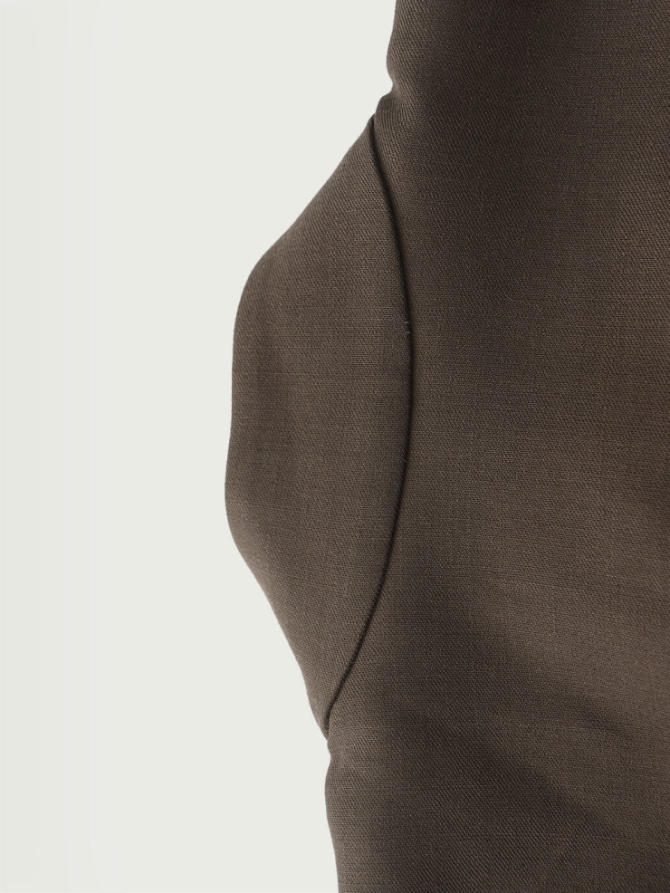 Sand Brown Silk Long Shirt Coat with Flowing Tie