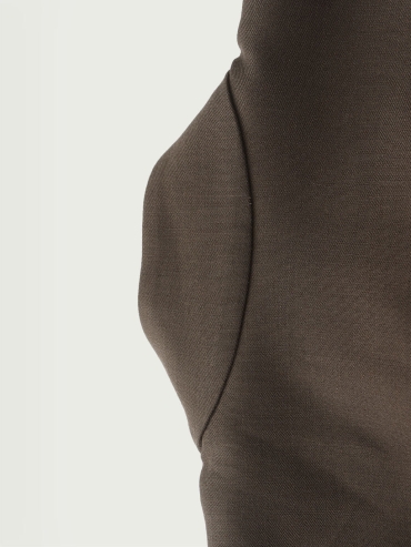 Sand Brown Silk Long Shirt Coat with Flowing Tie