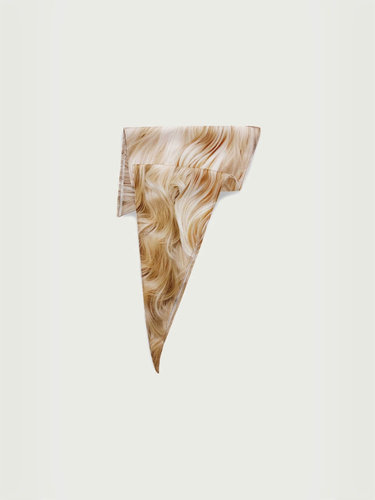 Hair Print Triangle Silk Scarf