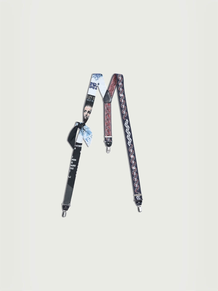 Pattern Printing Panelled Suspenders