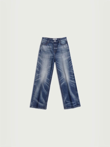 Dark Blue Destruction Loose Jeans