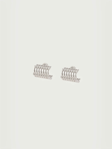 Silver Tie Earrings