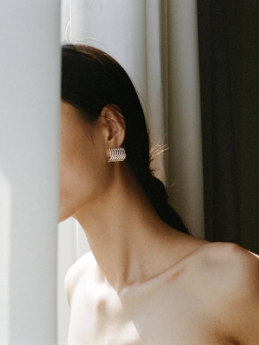 Silver Tie Earrings