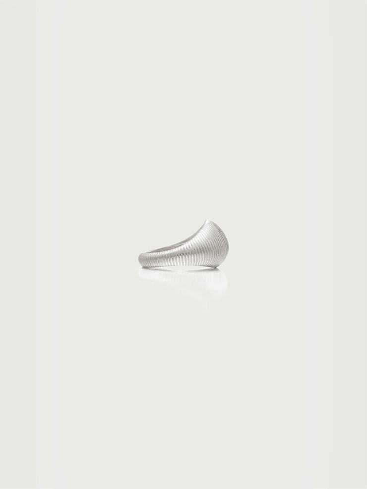 Silver Textured Shield Ring