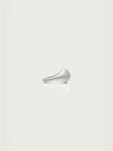 Silver Textured Shield Ring