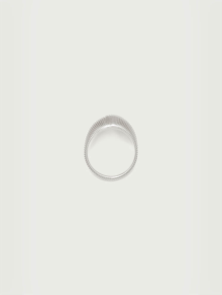 Silver Textured Shield Ring