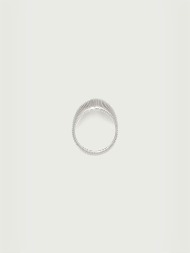 Silver Textured Shield Ring