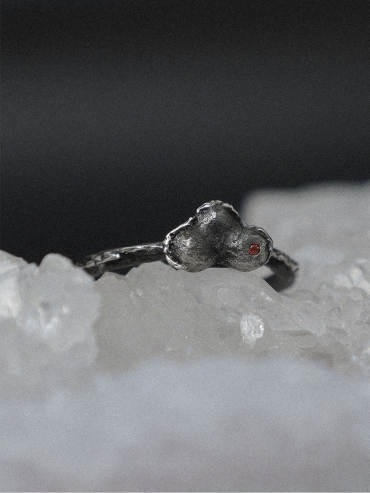 Black Vermilion Mole Ring
