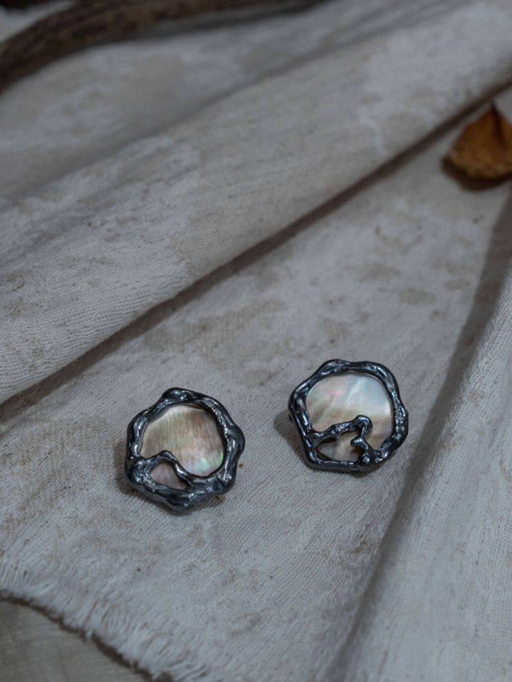 Black Vine Stud Earrings
