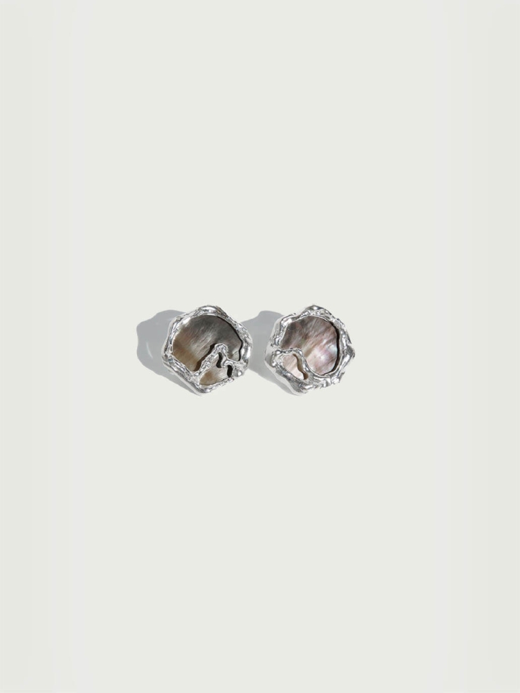 Silver Vine Stud Earrings
