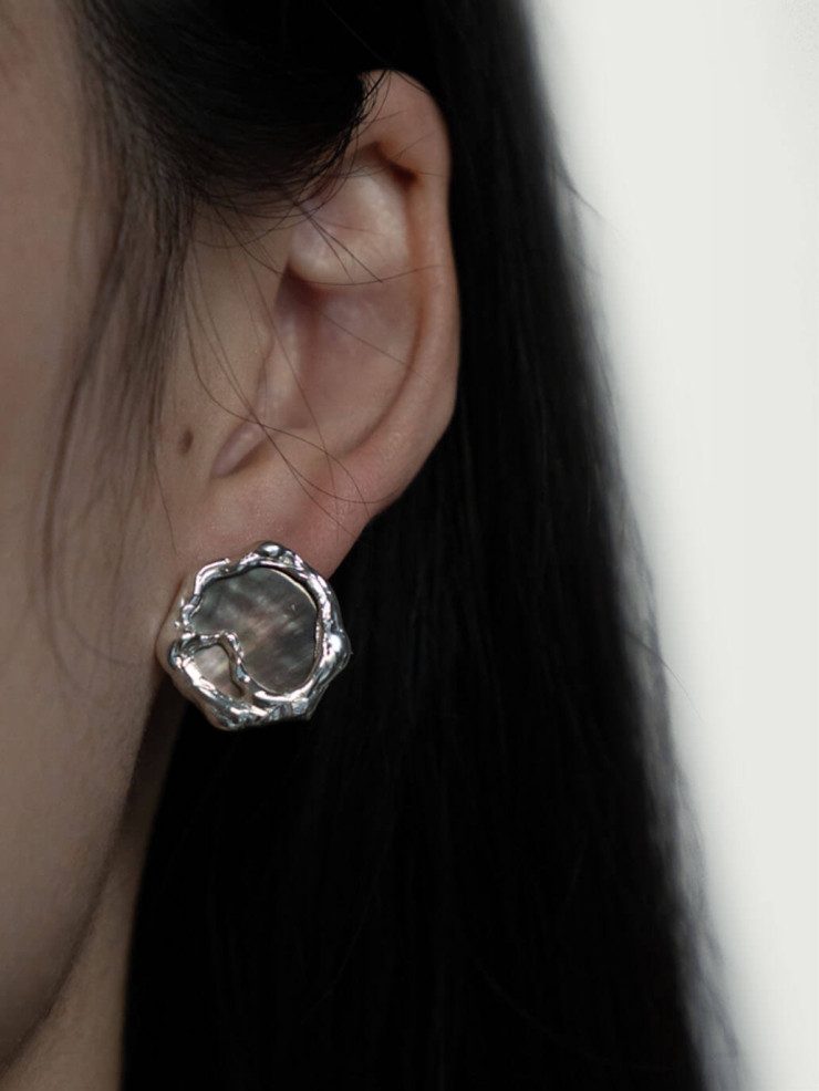 Silver Vine Stud Earrings