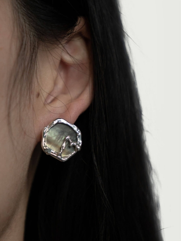 Silver Vine Stud Earrings