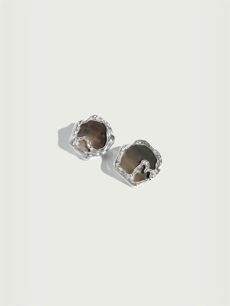 Silver Vine Stud Earrings