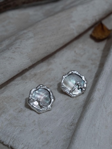 Silver Vine Stud Earrings