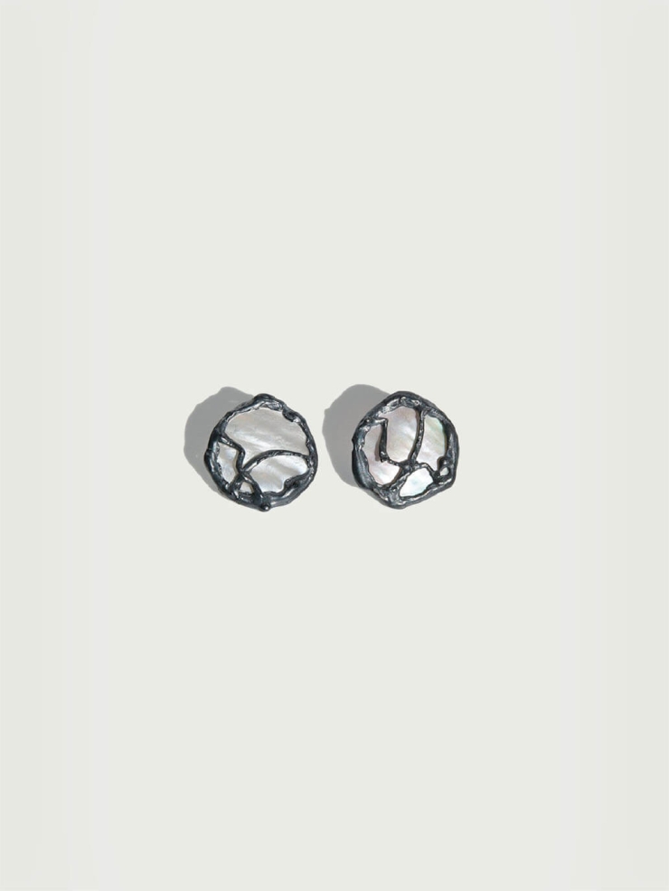 Black Firmament Stud Earrings