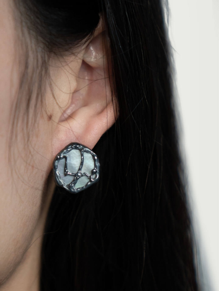 Black Firmament Stud Earrings