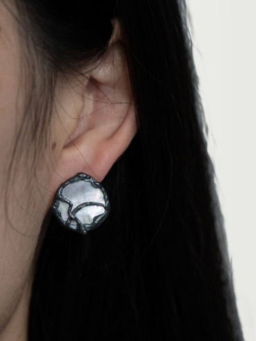 Black Firmament Stud Earrings