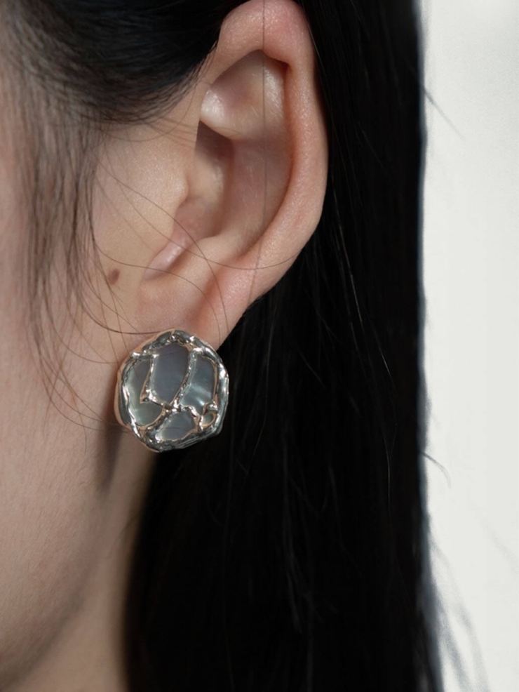 Silver Firmament Stud Earrings