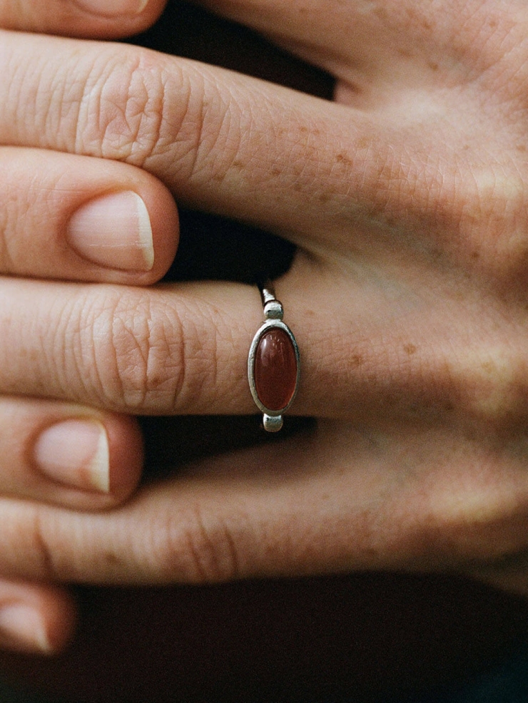 Red 70s Slim Ring