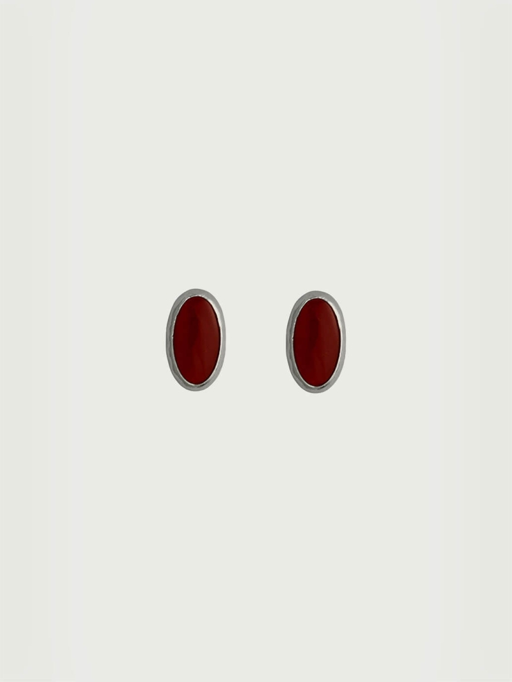 Red Oval Studs
