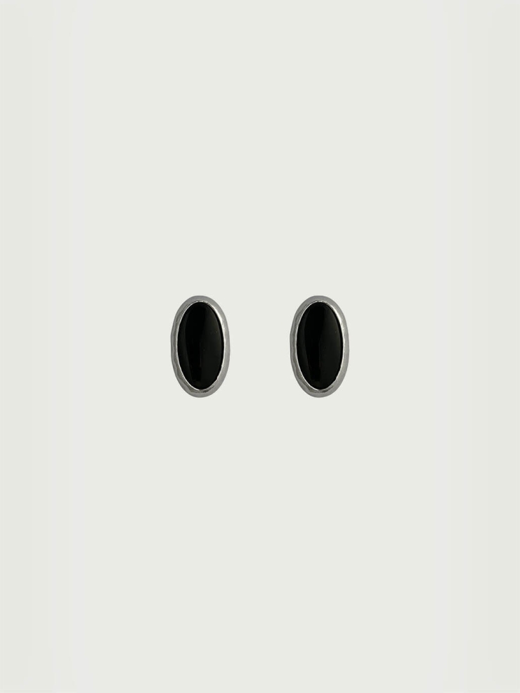 Black Onyx Oval Studs