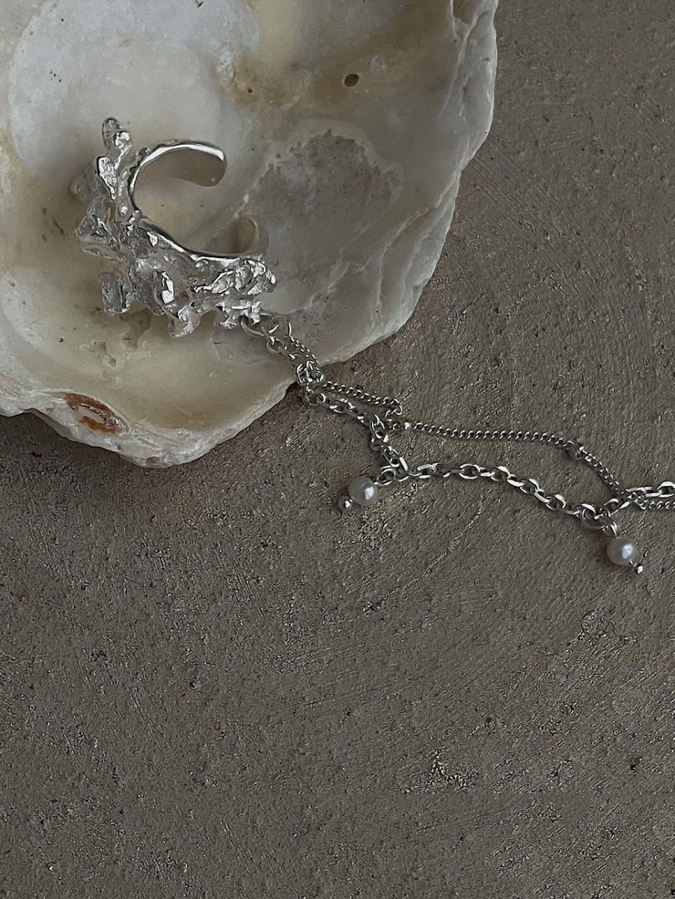 Silver Freesia Ear Cuff - Single