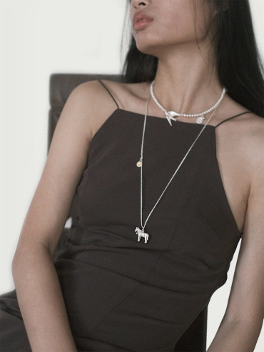 Silver Pony Opal Rope Necklace