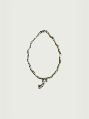 Silver Cat Pearl Wrap Necklace