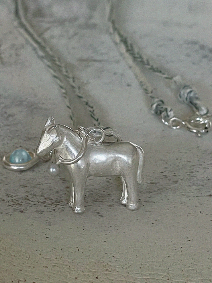 Silver Pony Opal Rope Necklace