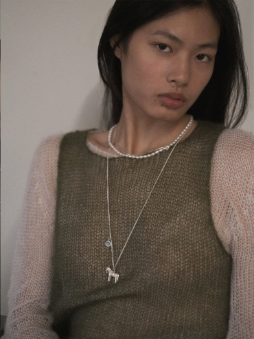 Silver Pony Opal Rope Necklace
