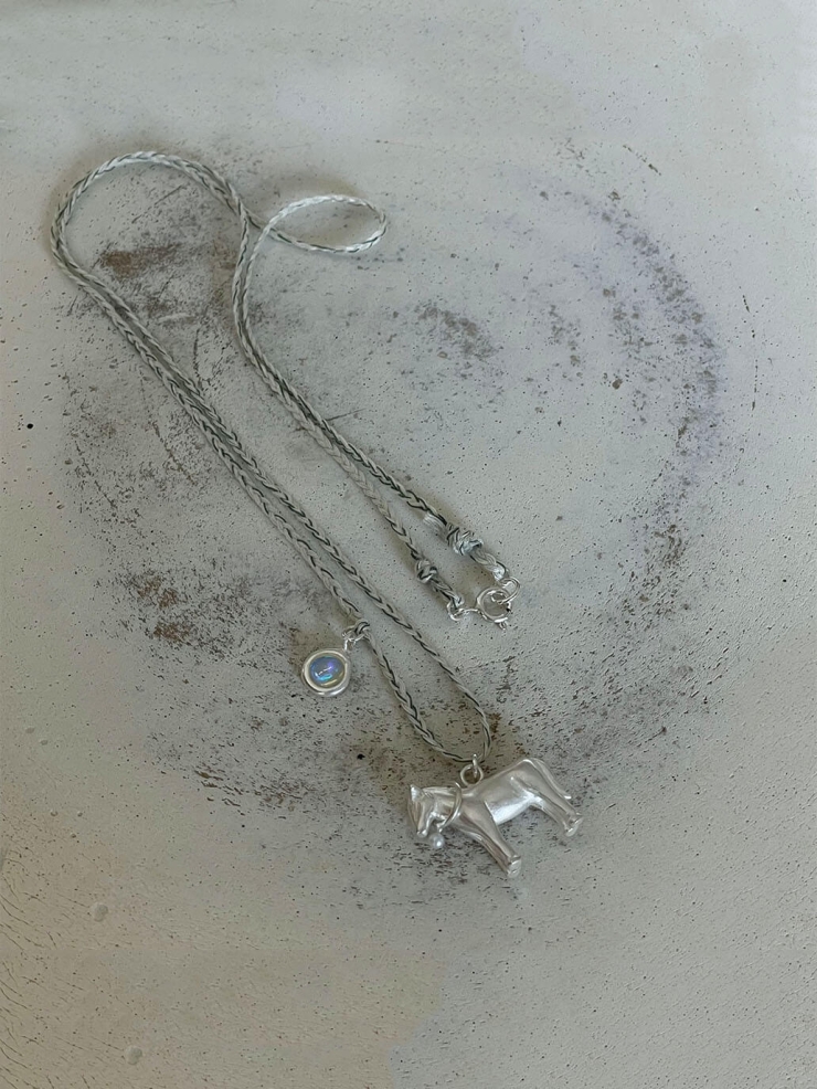Silver Pony Opal Rope Necklace
