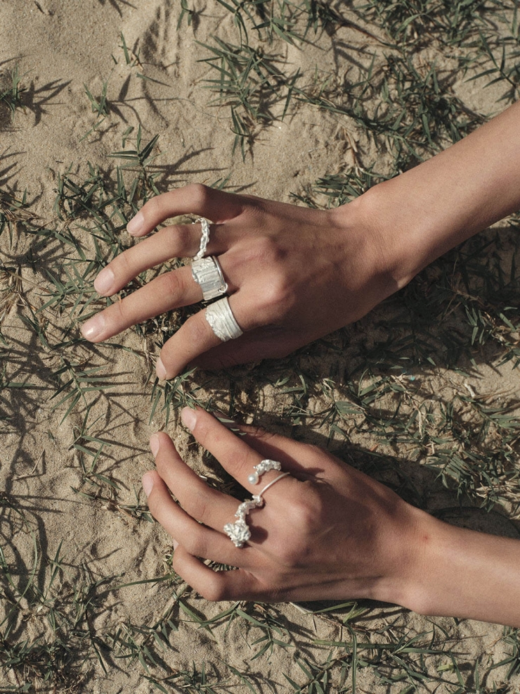 Silver Rock Double Ring