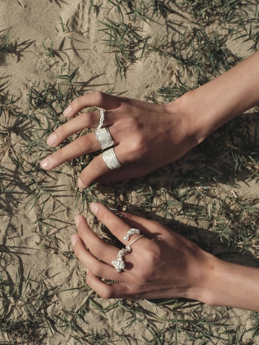 Silver Rock Double Ring