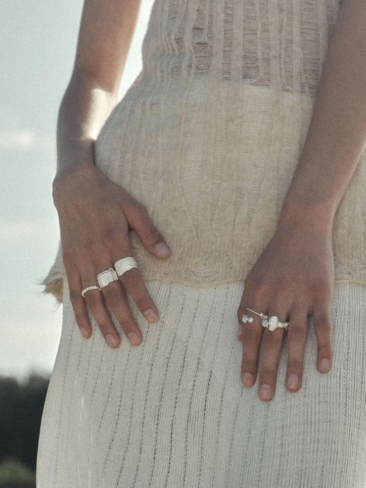 Silver Rock Double Ring