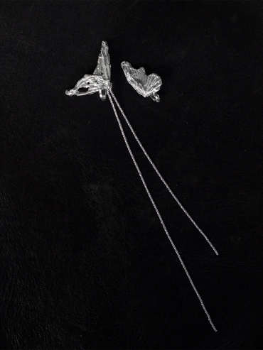 AOKINSIDE Silver Butterfly Tassel Earrings