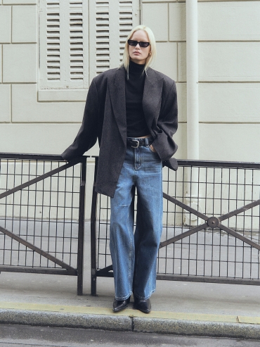 Blue Wide Jeans