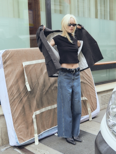 Blue Wide Jeans
