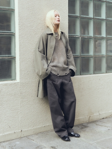 Khaki A shape Coat