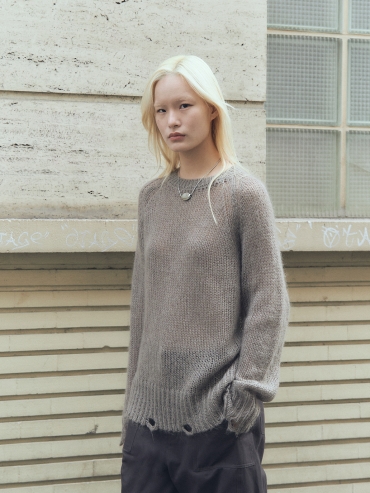 Tea Loose Knit Distressed Sweater