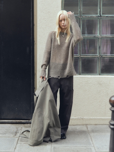 Tea Loose Knit Distressed Sweater