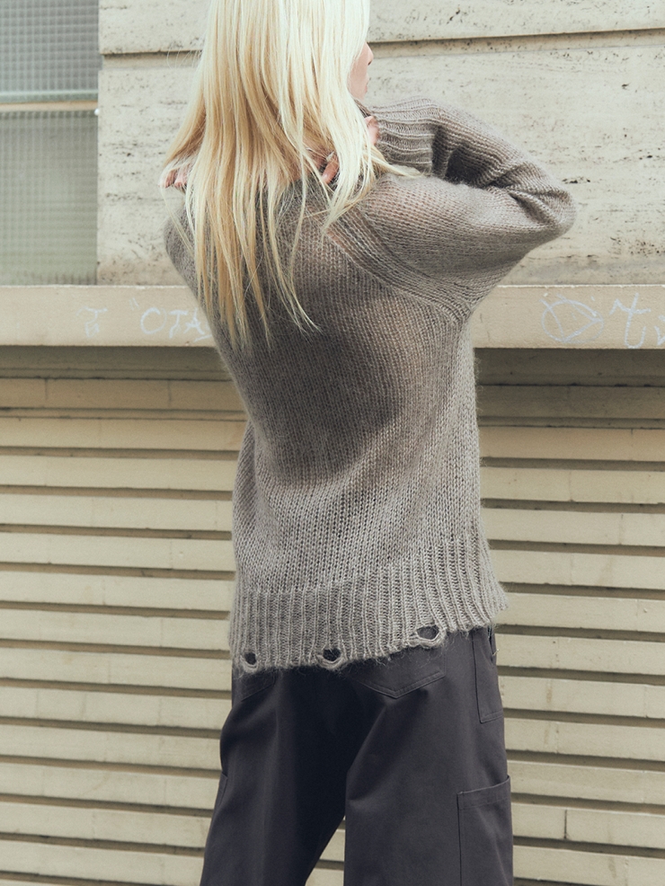 Tea Loose Knit Distressed Sweater