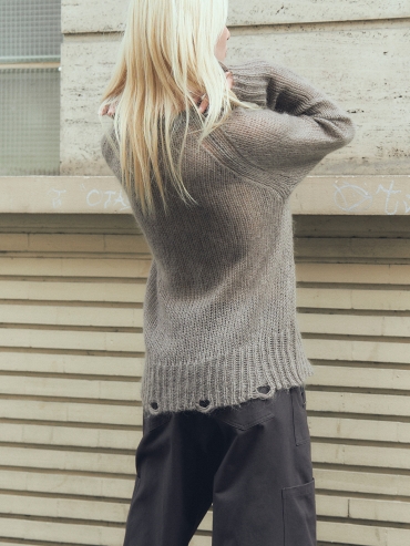 Tea Loose Knit Distressed Sweater