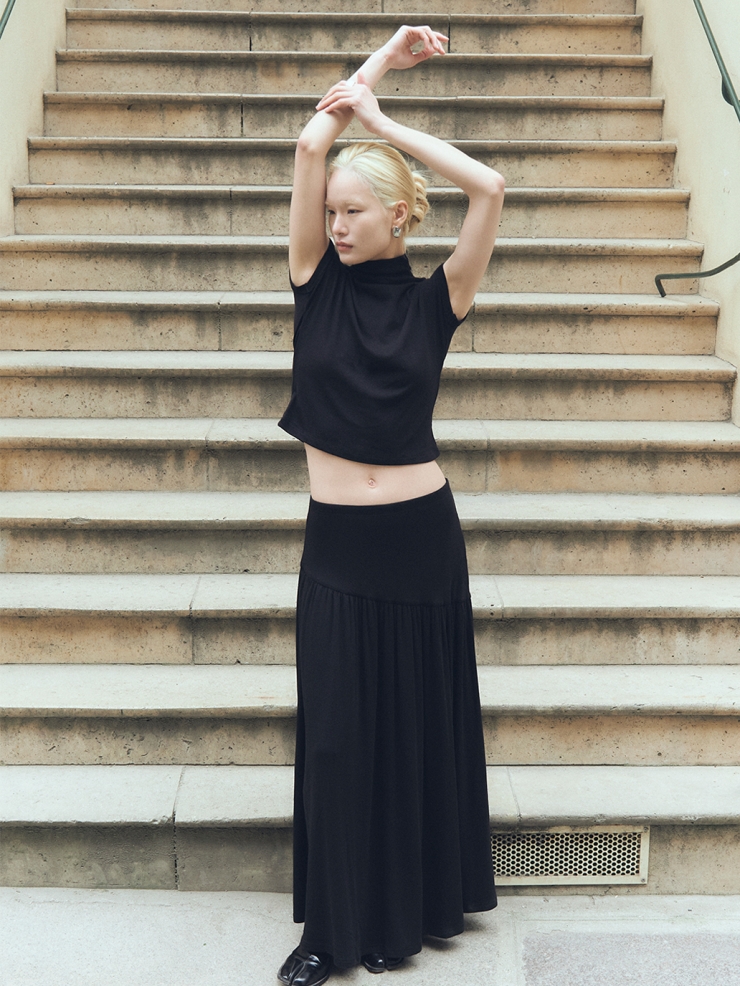 Black Maxi Basic Skirt