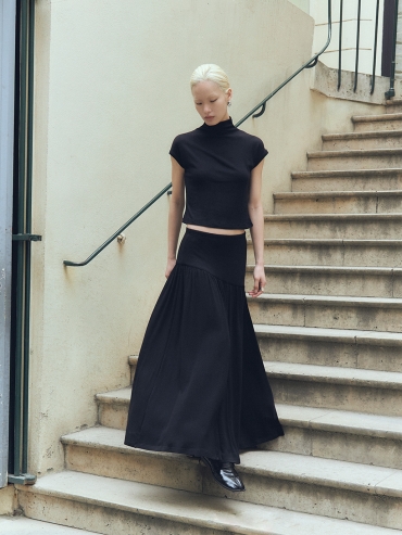 Black Maxi Basic Skirt