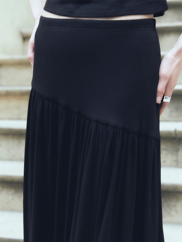 Black Maxi Basic Skirt