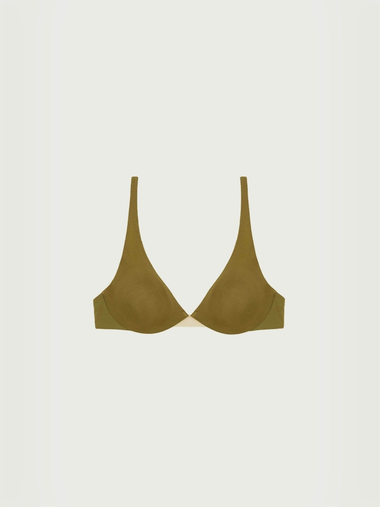 Olive Soft Stretch Underwire Bra