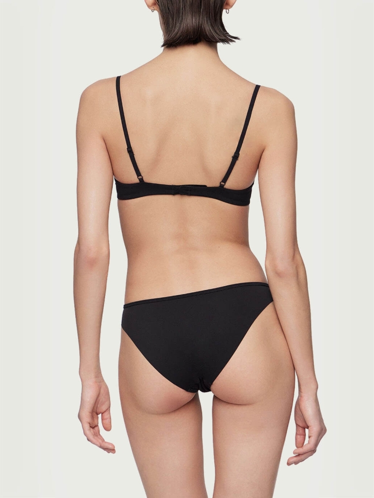Black Curved Mesh Spliced 3/4 Cup Underwire Bra
