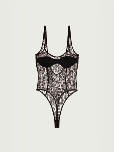 Black LOGO Mesh Jumpsuit