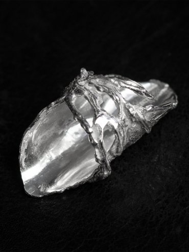 AOKINSIDE Silver Iris Wide Ring