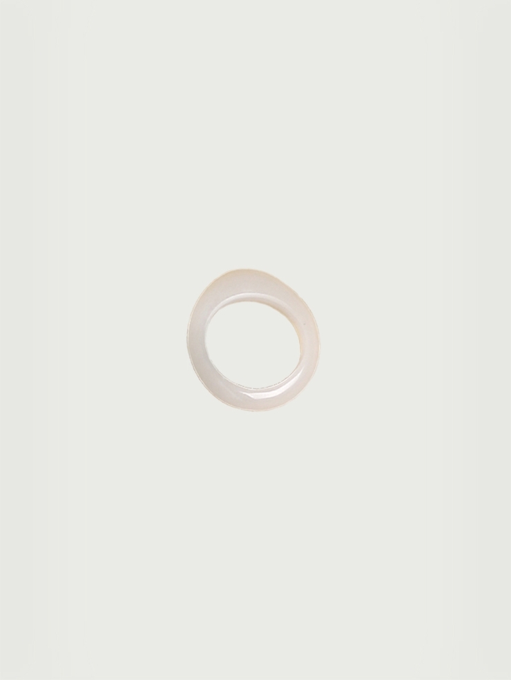 White nephrite jade ring